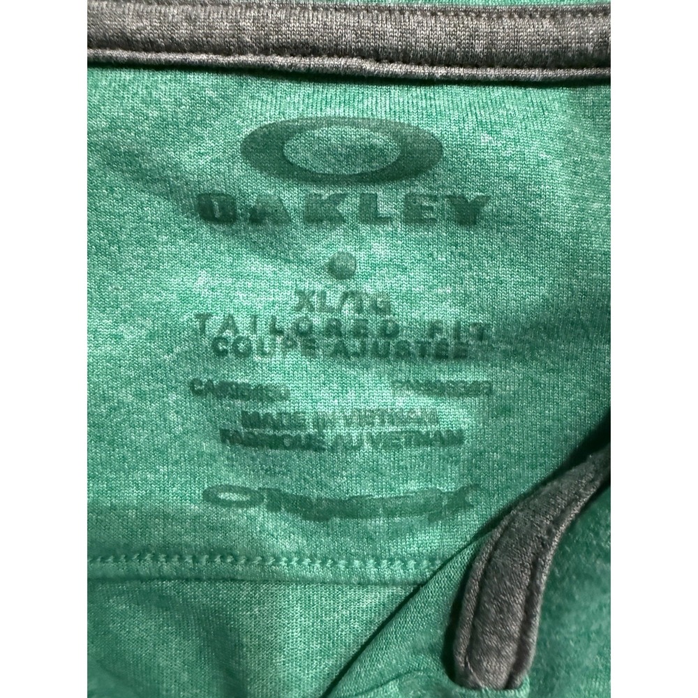 Oakley Mens‎ XL Green Golf Polo Shirt Short Sleeve Center Logo - Picture 3 of 5